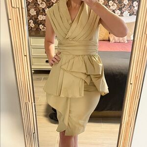 Badgley Mischka Cream Collection Dress